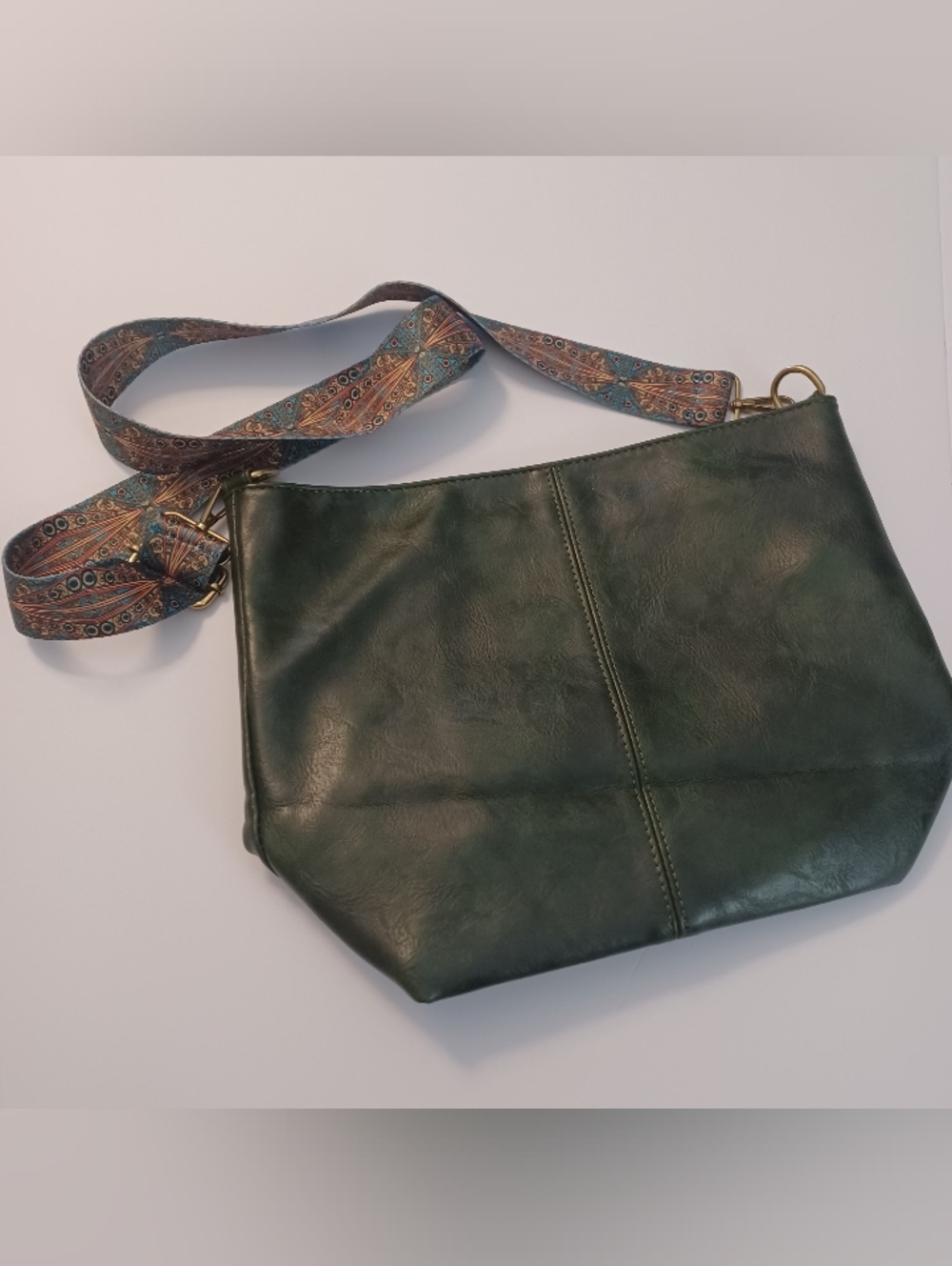 Amazon Green Purse W/crossbody Hippie Strap